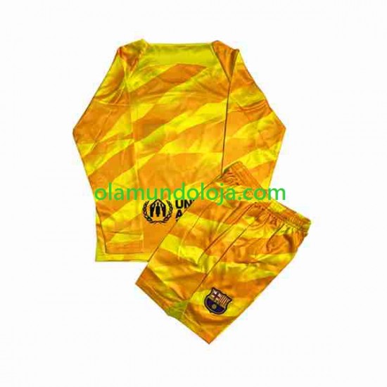 Camisola FC Barcelona Guarda-redes Criança Equipamento Quarto 2023-2024 Manga Comprida